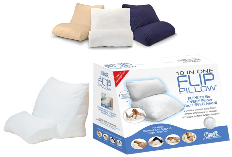 Contour Flip Pillow: Versatile 10-in-1 Multipurpose Flip Bed Wedge Pillow